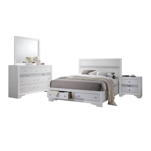 Miranda 4-piece Eastern King Bedroom Set White