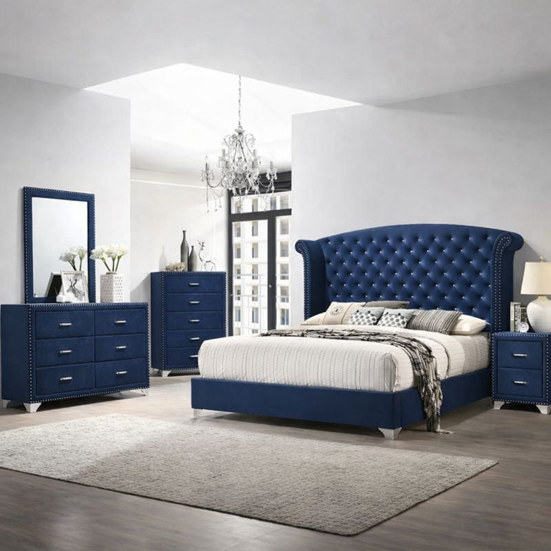 Melody 4-piece Queen Bedroom Set Pacific Blue