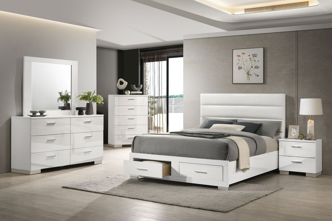 Felicity 4-piece Queen Platform Bedroom Set White