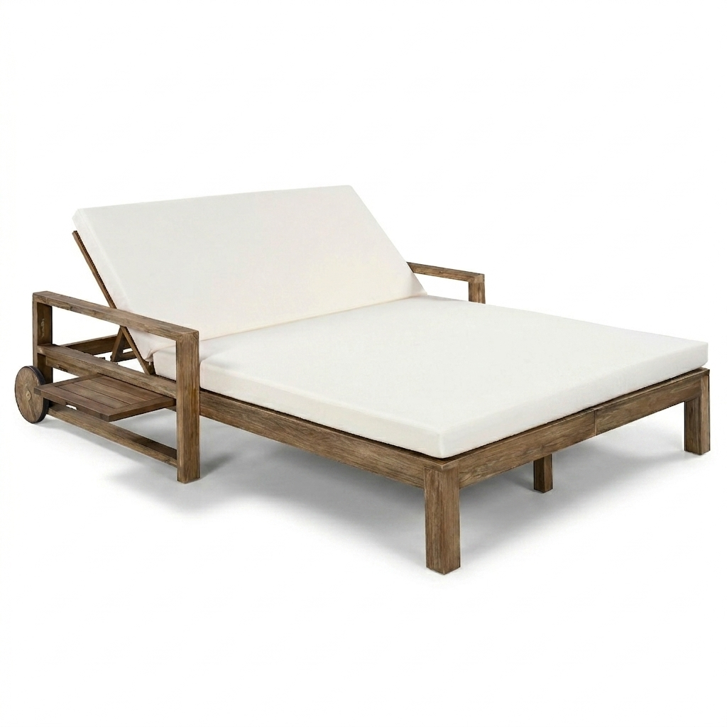 1-Piece Farmhouse-styled Wooden Outdoor Sunbed for Ultimate Relaxation Outdoor Daybed Seating